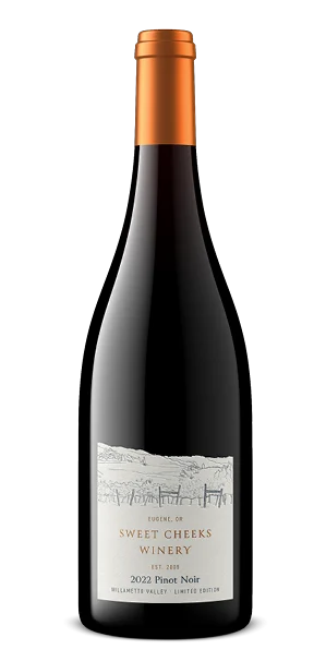 Bottle of Sweet Cheeks Winery 2022 Estate Pinot Noir