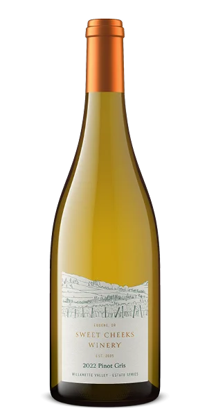 Bottle of Sweet Cheeks Winery 2022 Pinot Gris